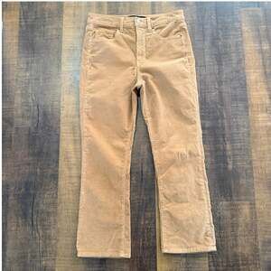 Veronica Beard Corduroy Pants Tan Straight Leg Mid Rise Size 29